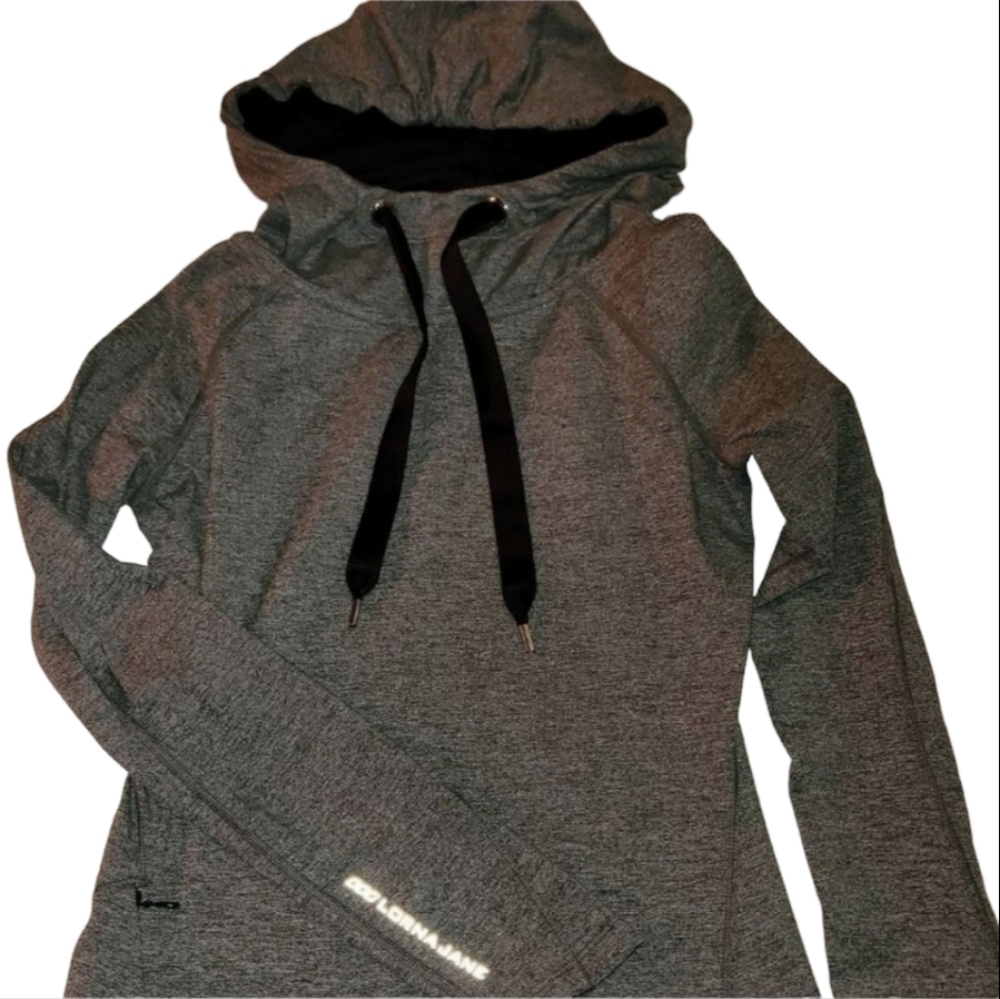 Lorna Jane Active Pullover Grey Hooded Size XXS